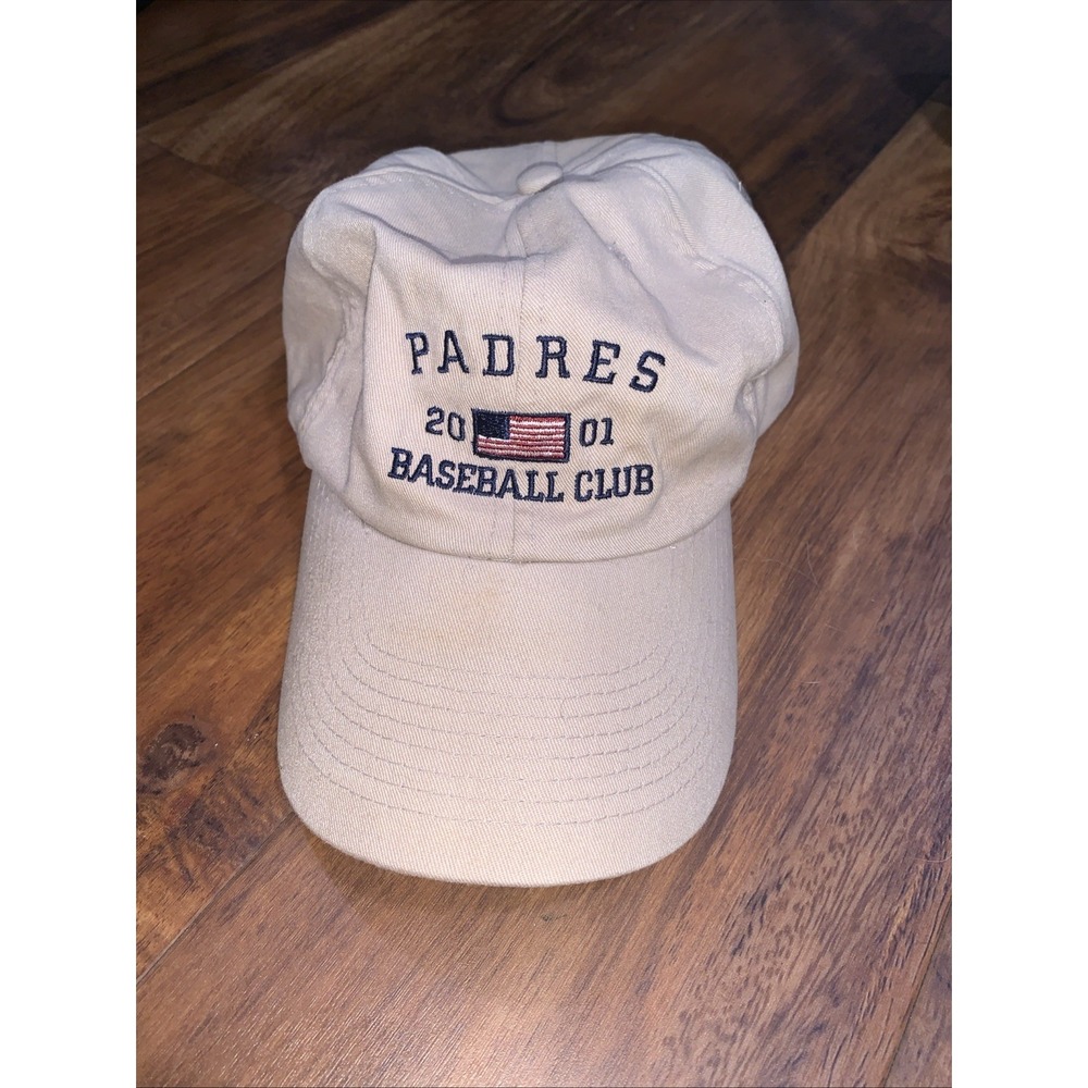 2001 San Diego Baseball Club Padres Tan Adjustable AMCC Giveaway Hat Cap